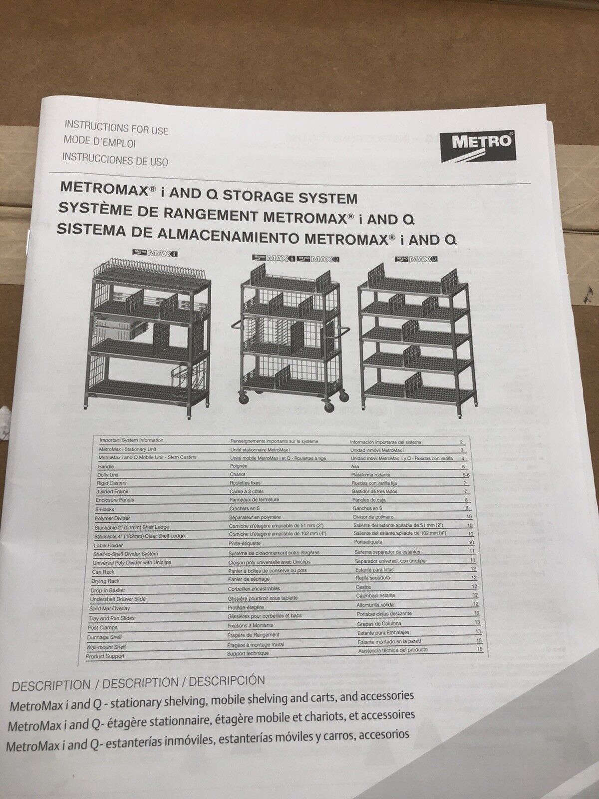 METROMAX I OPEN GRID STORAGE SYSTEM FULL 4-SHELF UNIT 24X60X74" MX2460G -NEW
