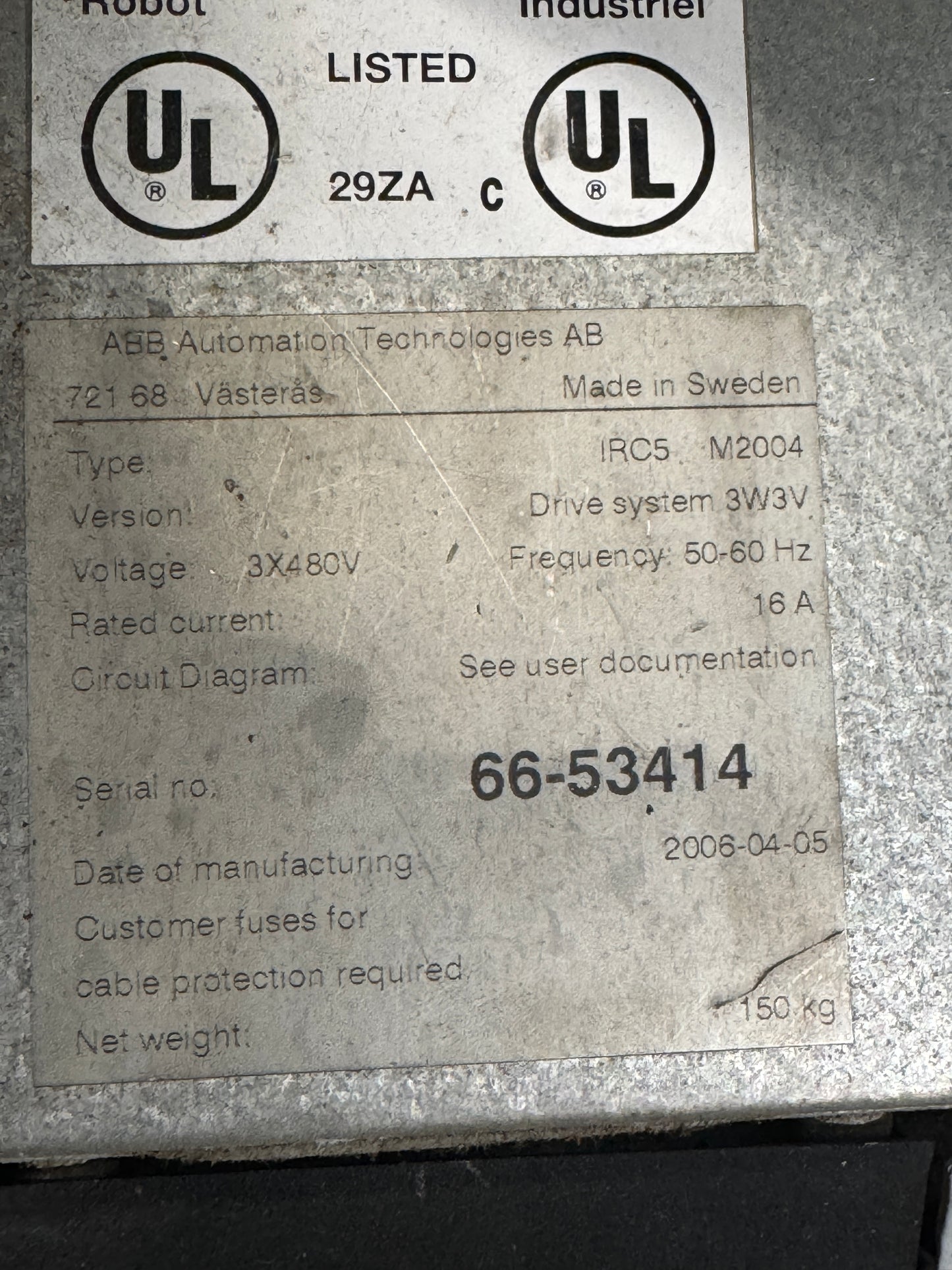 ABB LASER WELDING ROBOT SYSTEM IRB-6600-M-2004 + IPG LASER YLS-15000 -