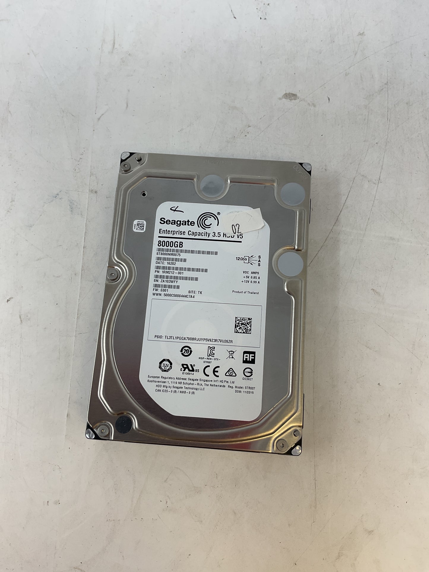 SEAGATE ENTERPRISE HDD 8TB HARD DRIVE ST8000NM0075 - PREOWNED
