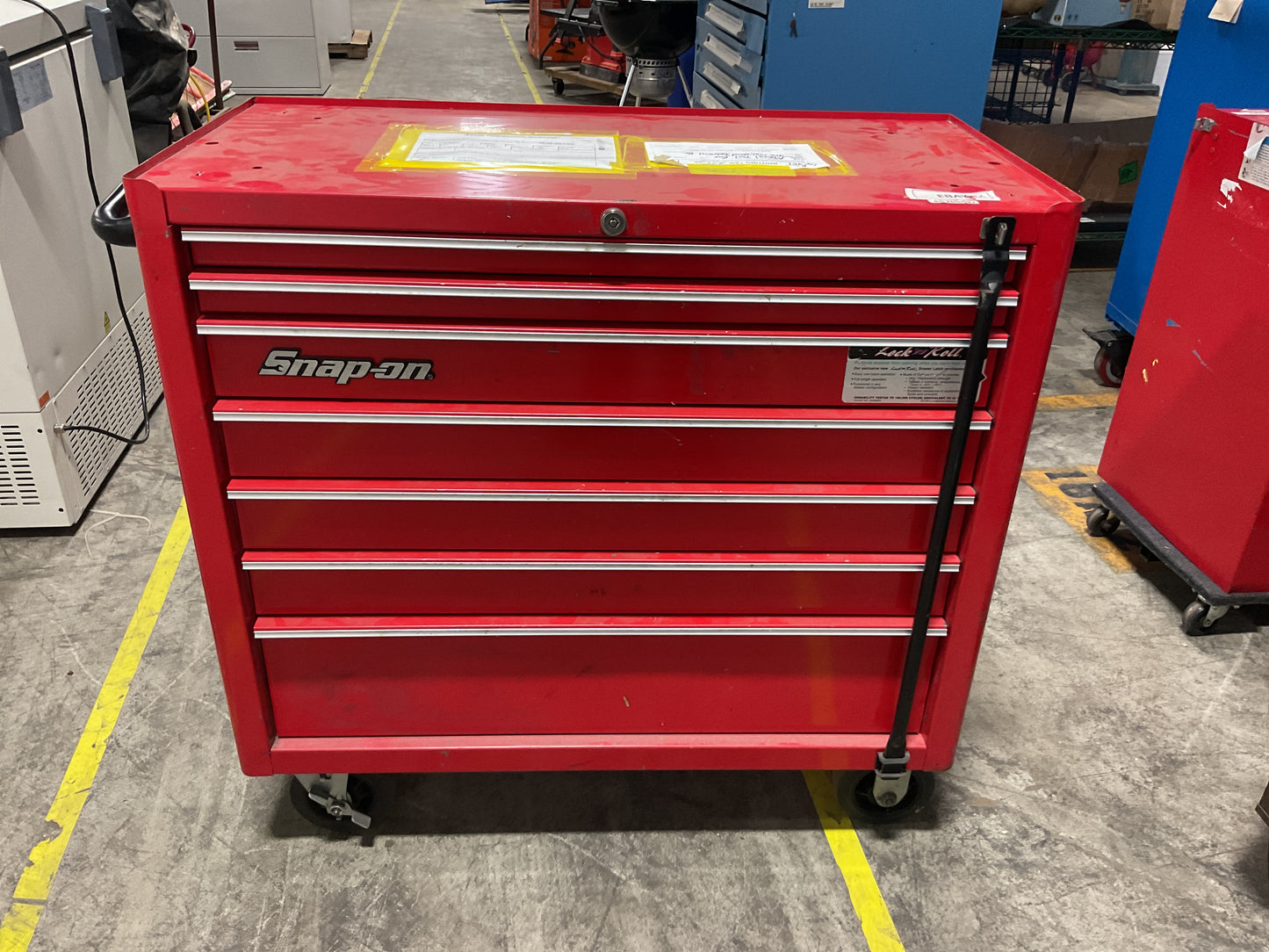 SNAP-ON WHEELED STORAGE CABINET TOOL BOX 7-DRAWER 40 X 20 X 39 STEEL BLUE USED #2