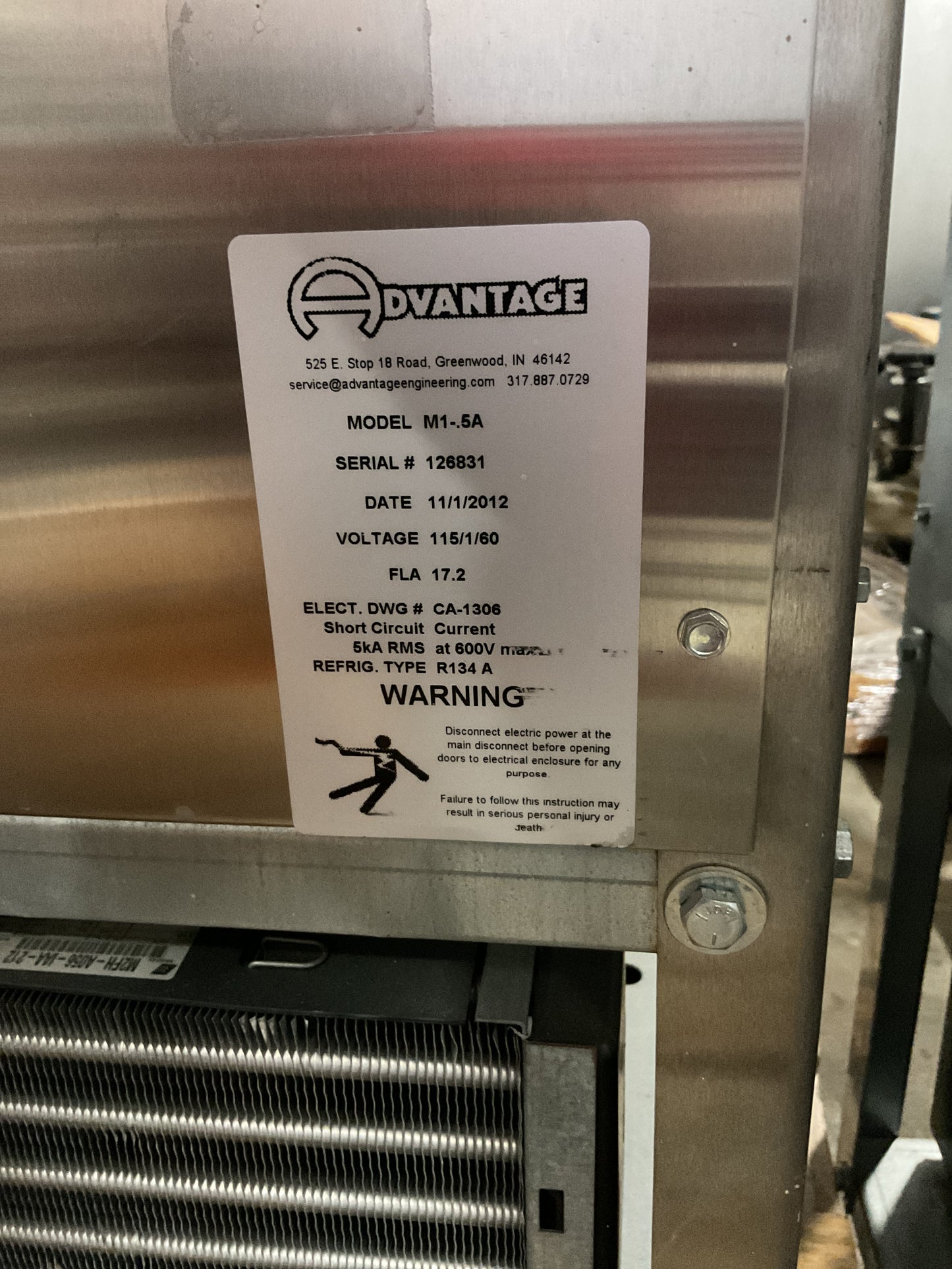 ADVANTAGE WATER CHILLER M1-.5A - PREOWNED