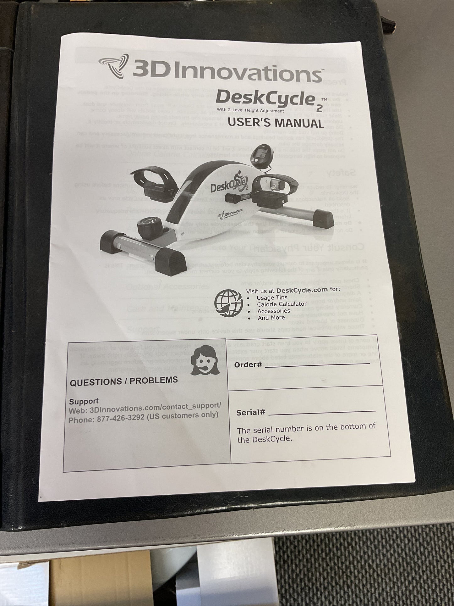 3D INNOVATIONS DESK CYCLE 2 - PREOWNED NEW
