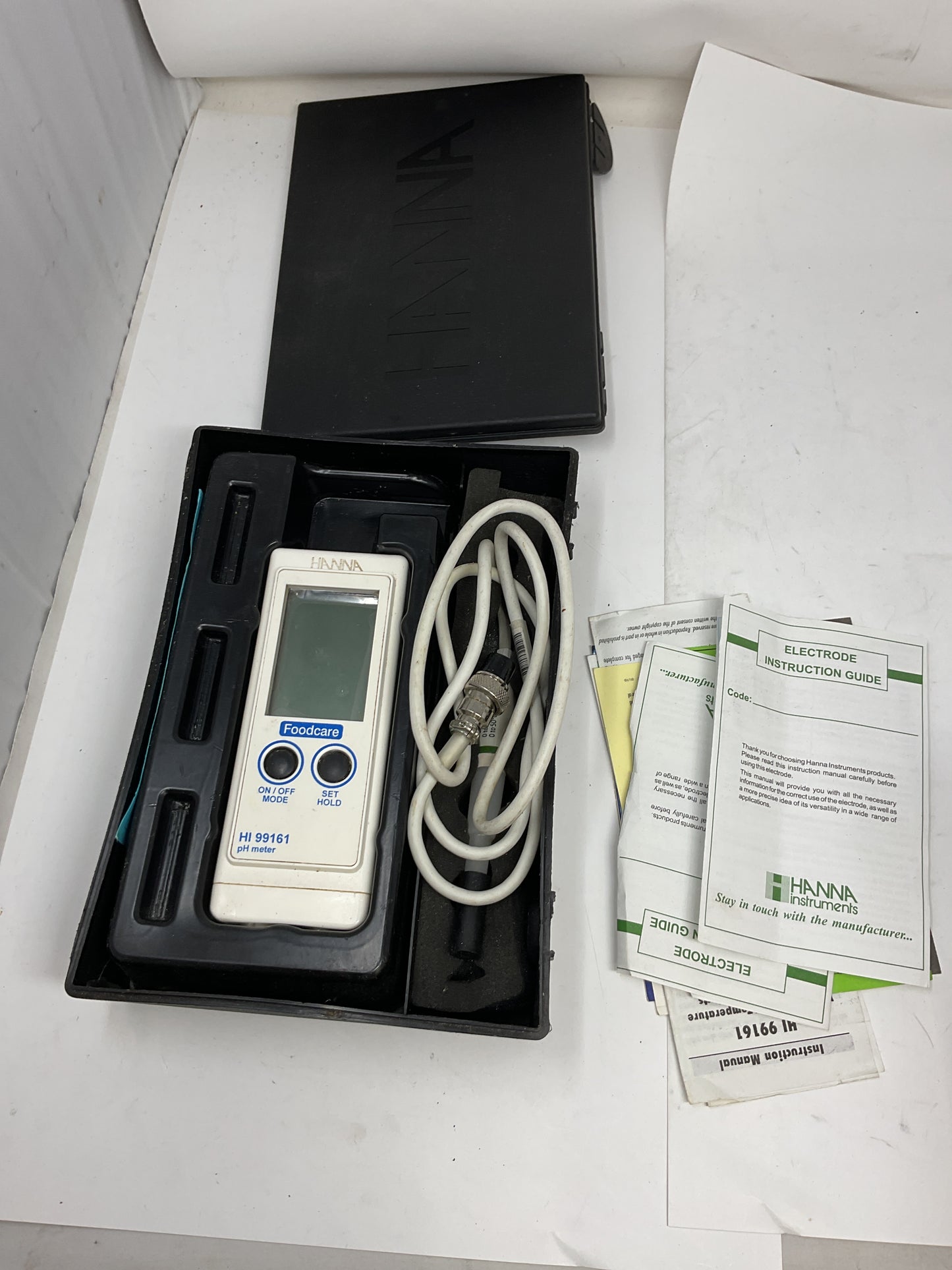 HANNA PH METER +ELECTRODE HI 99161 - PREOWNED