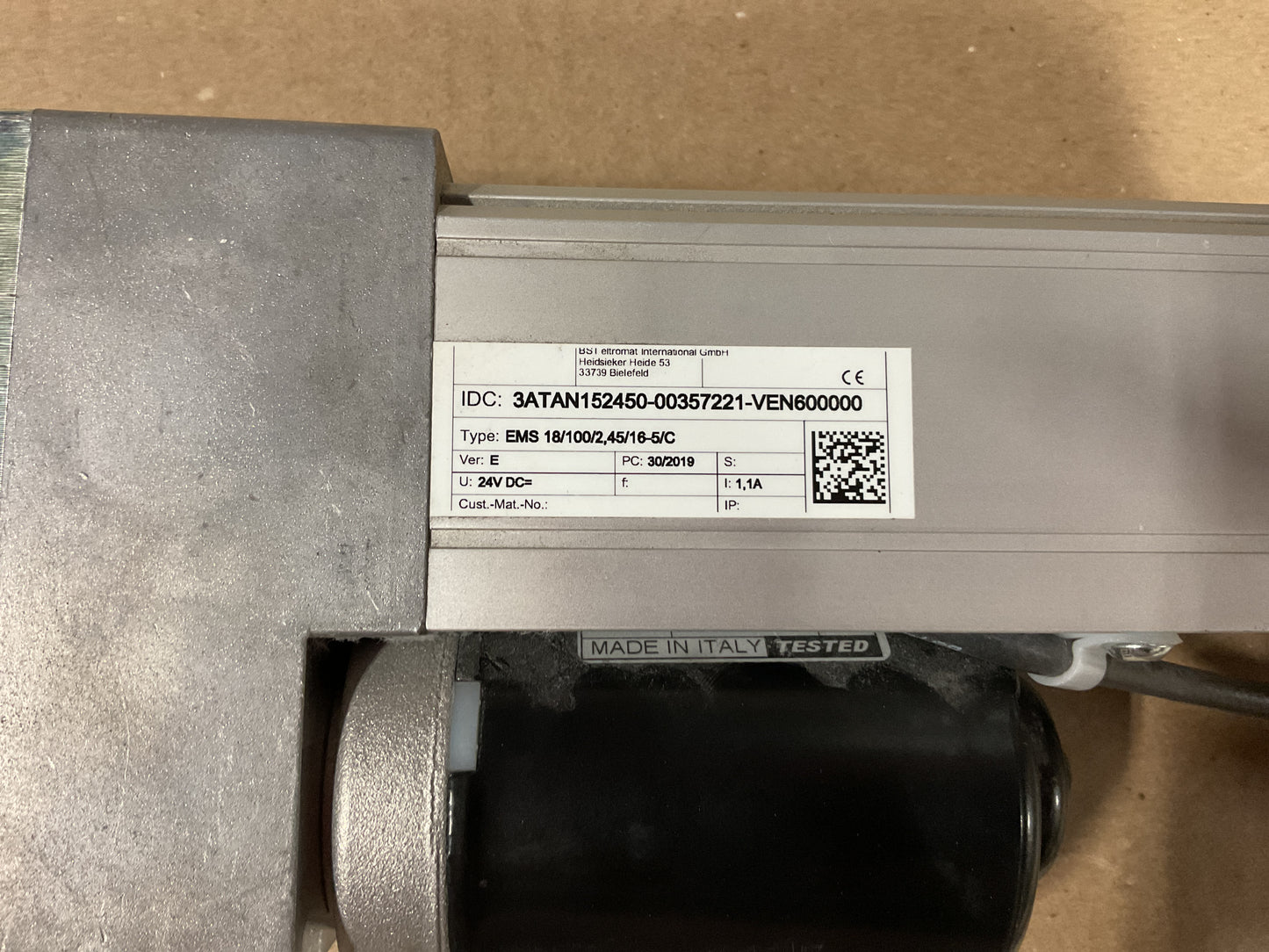 BST ELECTROMOTIVE LINEAR ACTUATOR - NOS