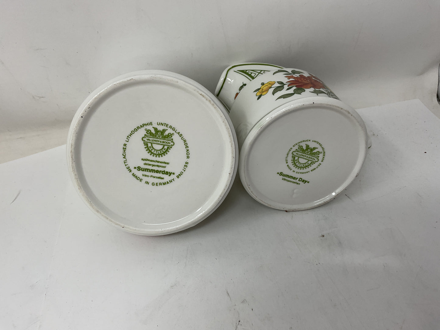 VILLEROY BOCH SUMMER DAY CREAMER SUGAR DISH SET - PREOWNED