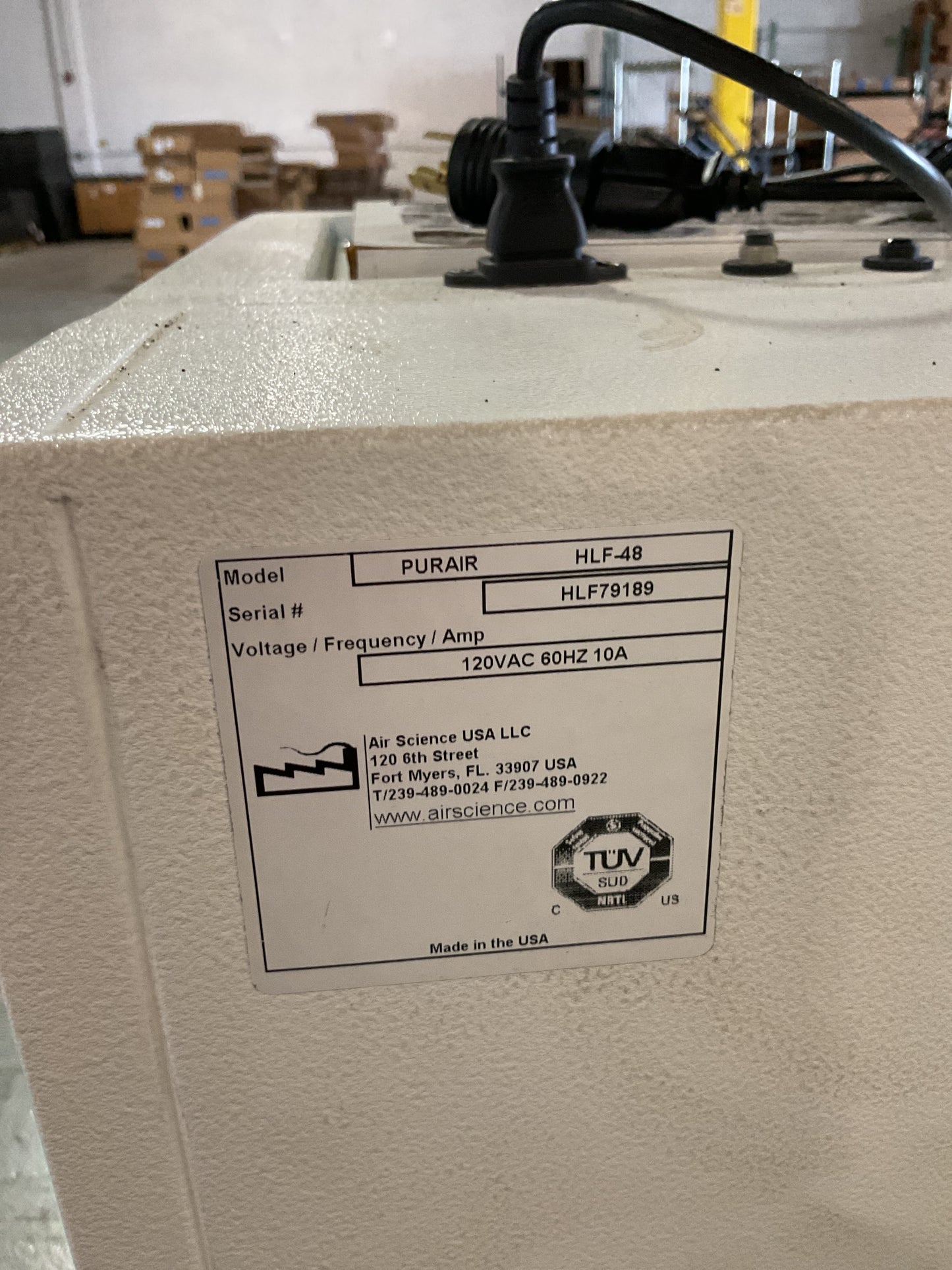 AIR SCIENCE LF SERIES LAMINAR FLOW HOOD HLF-48 #5 -PREOWNED