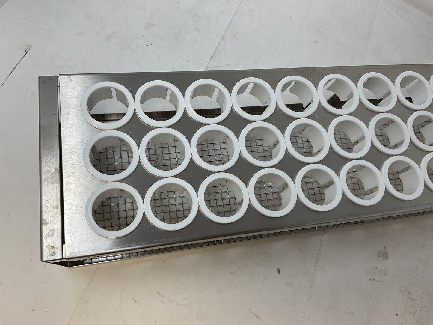 STAINLESS STEEL FREEZER RACKS FOR LABORATORY CRYOSTORAGE 22x3.5x5 -PREOWNED