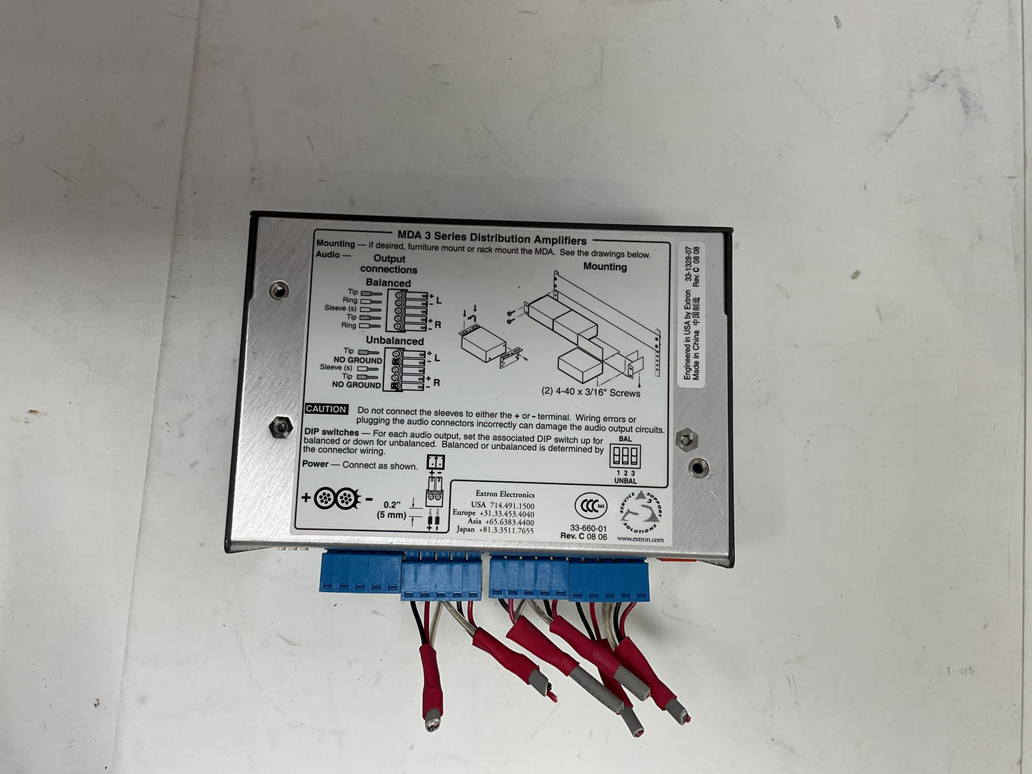EXTRON DISTRIBUTION AMPLIFIER MDA 3A - PREOWNED