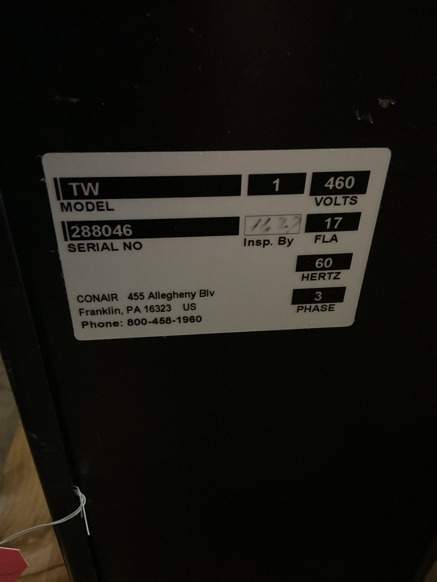 CONAIR THERMOLATOR WATER TEMPERATURE CONTROLLER MODEL TW 460V 3PH - PREOWNED