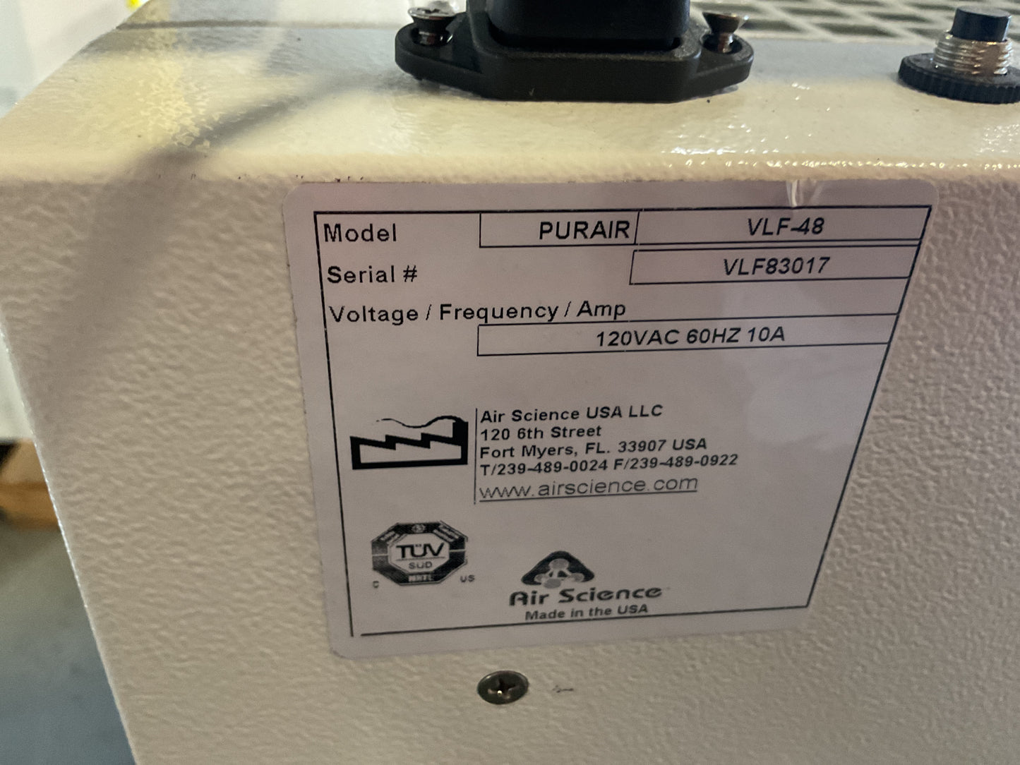 AIR SCIENCE LF SERIES LAMINAR FLOW HOOD VLF-48 #9 -PREOWNED