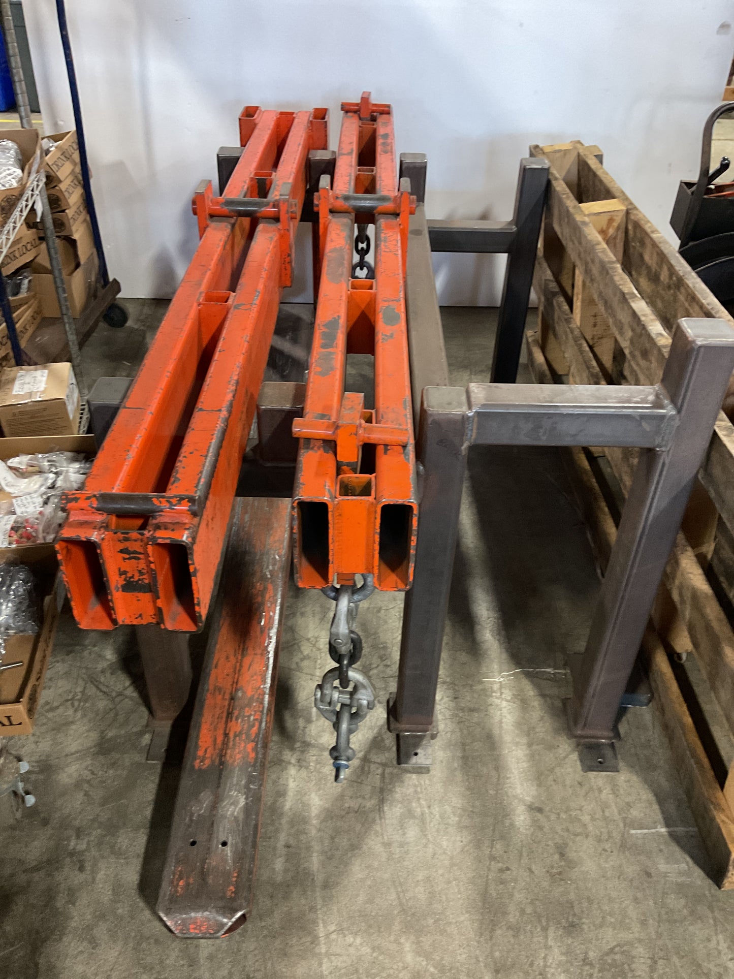 DEMAG OVERHEAD COIL + SHEET LIFTING CRANE W/CUSTOM STAND - PREOWNED