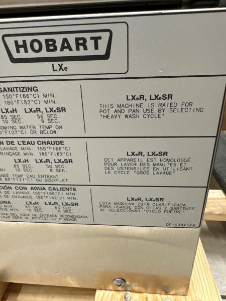 Hobart NEW LXeR Hot Water Sanitizing Dishwasher with ENERGY STAR Certification