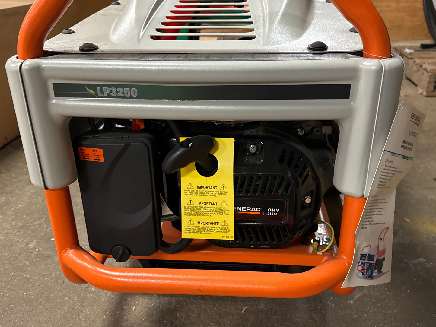 Generac LP3250 Portable Propane Generator, New