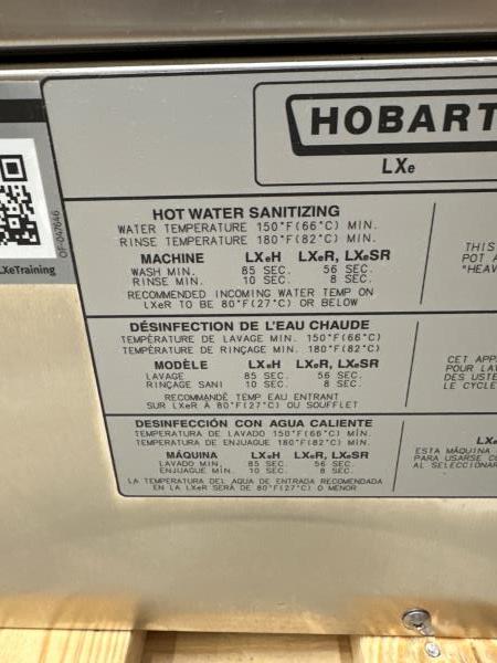 Hobart NEW LXeR Hot Water Sanitizing Dishwasher with ENERGY STAR Certification