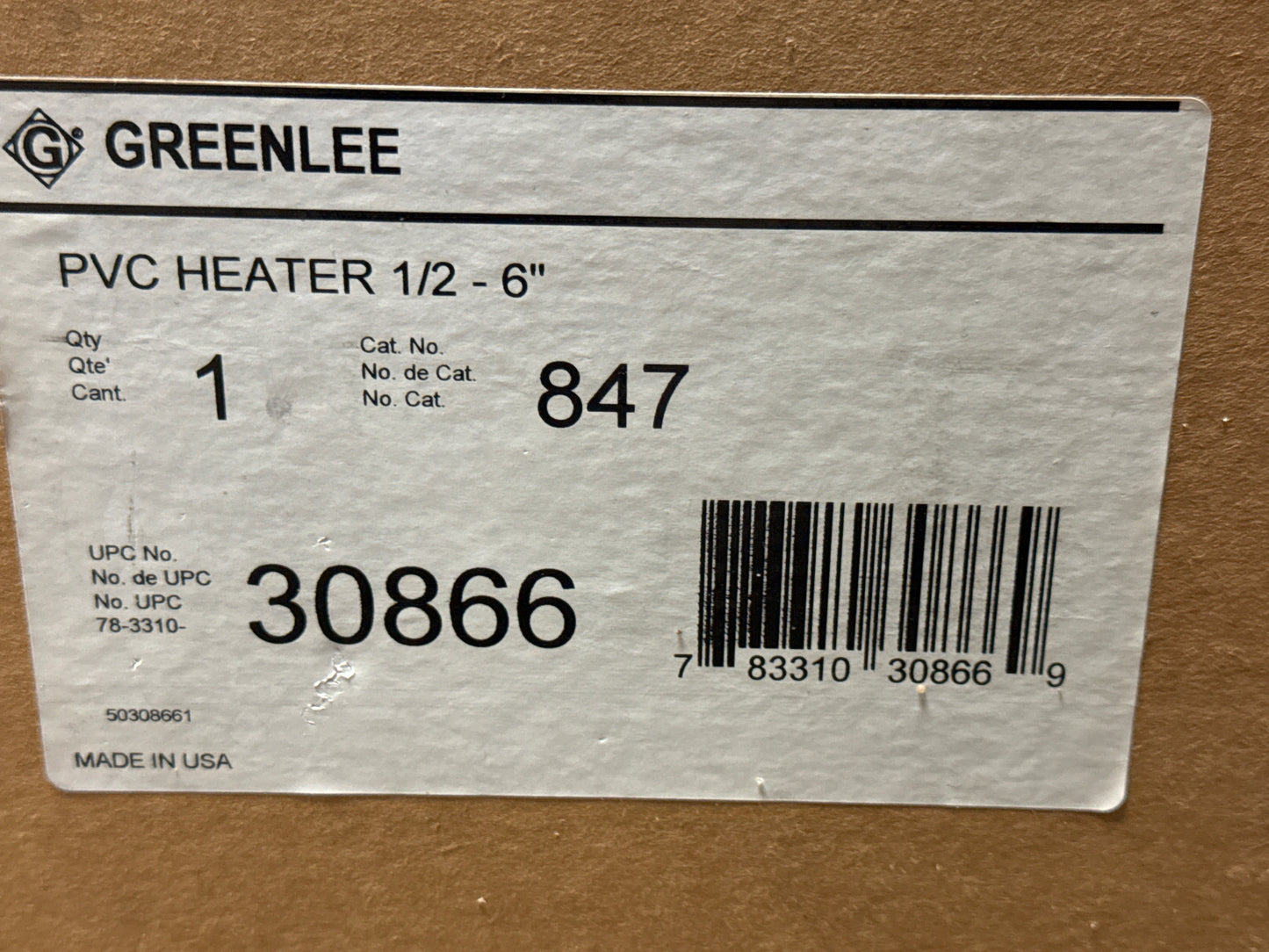 Greenlee Electric PVC Heater 1/2-6" - NEW