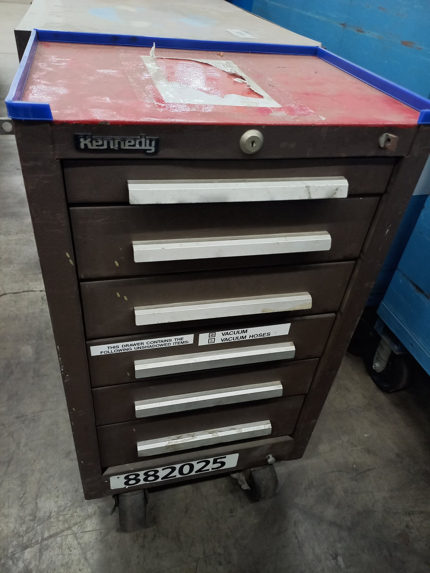 KENNEDY WHEELED STORAGE CABINET TOOL BOX 7 DRAWER +5 DRAWER SIDECART - PREOWNED