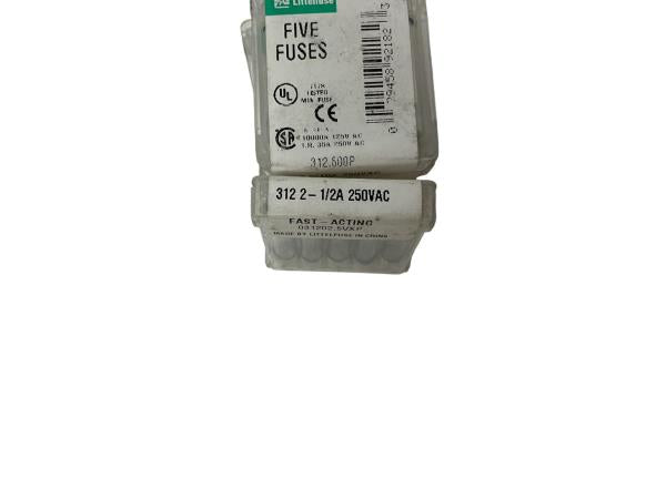 LITTELFUSE 312.500P FAST-ACTING FUSE SET - 5 PACK