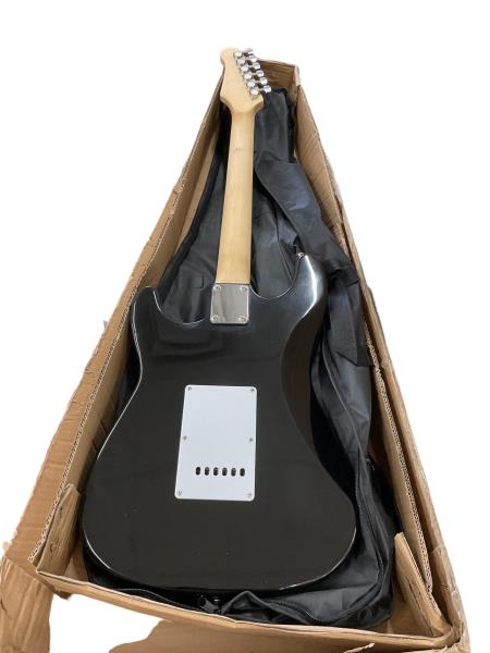 SAYHA Black and White Electric Guitar with Case