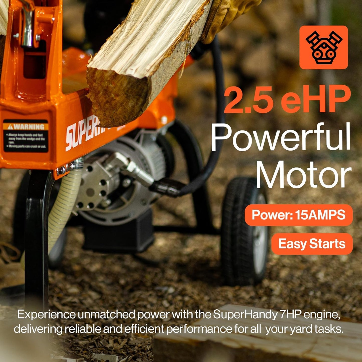 SUPER HANDY 14 TON ELECTRIC POWERED HYDRAULIC LOG SPLITTER GU0084 - NEW