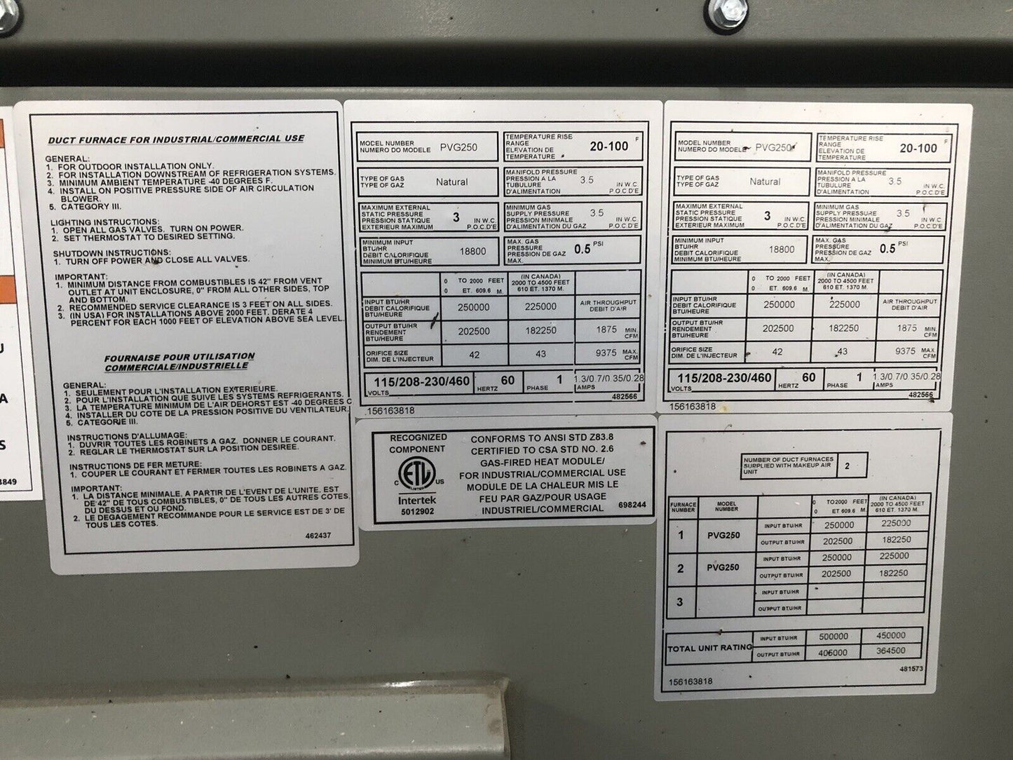 GREENHECK MODEL RV-45-251-N-F1 DEDICATED OUTDOOR AIR CONDITIONING UNIT - NEW