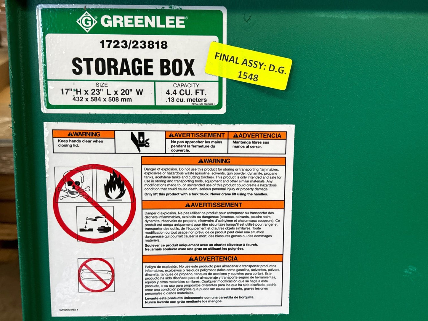 Greenlee Rigid Single-Shoe Group for 555 Series Electric Benter and Storage Box - New