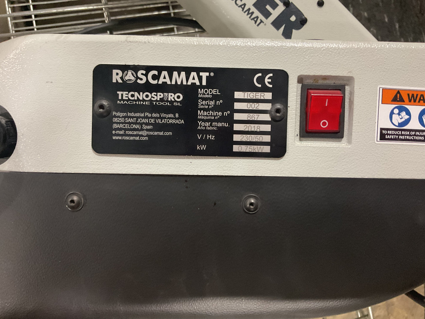 ROSCAMAT TIGER ELECTRIC TAPPING ARM MACHINE W/CHUCKS - PREOWNED