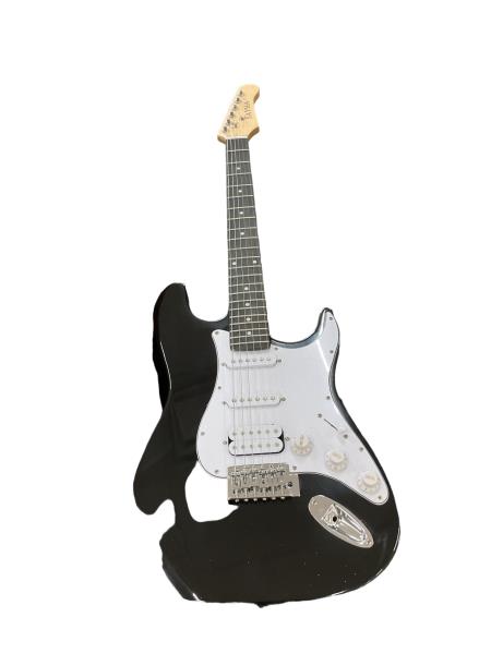 SAYHA Black and White Electric Guitar with Case