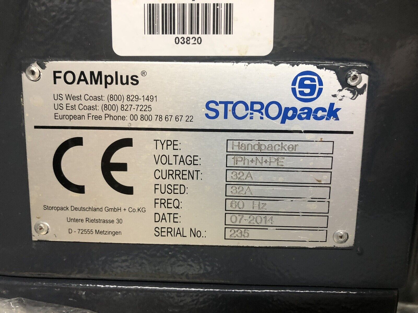 STOROPACK FOAMPLUS HANDPACKER - PREOWNED