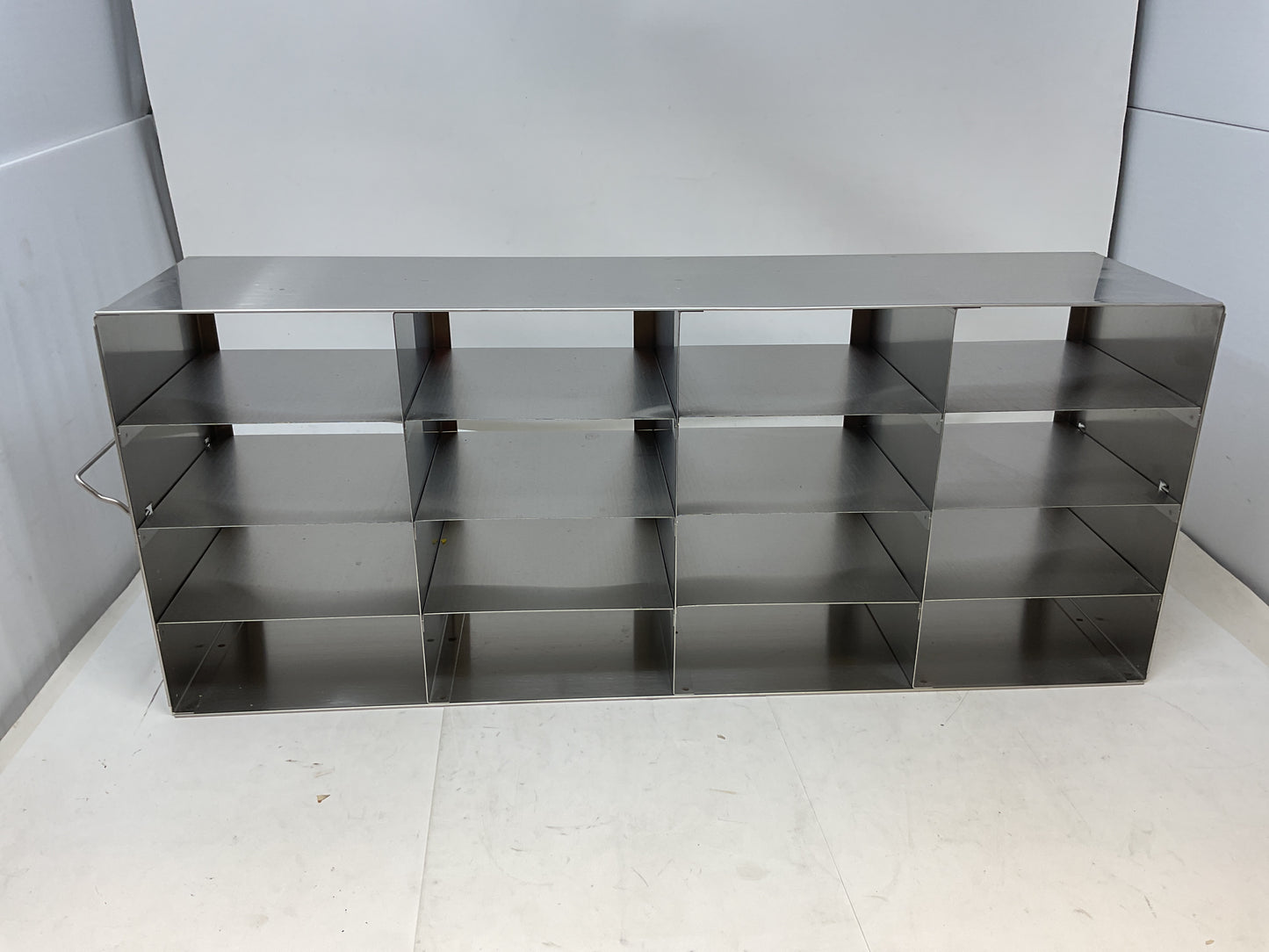 MIDSCI STAINLESS STEEL FREEZER INVENTORY RACKSOLID 16 BAY - PREOWNED