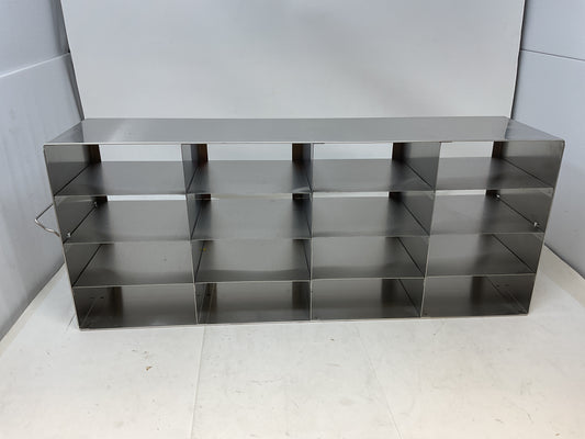 MIDSCI STAINLESS STEEL FREEZER INVENTORY RACKSOLID 16 BAY - PREOWNED