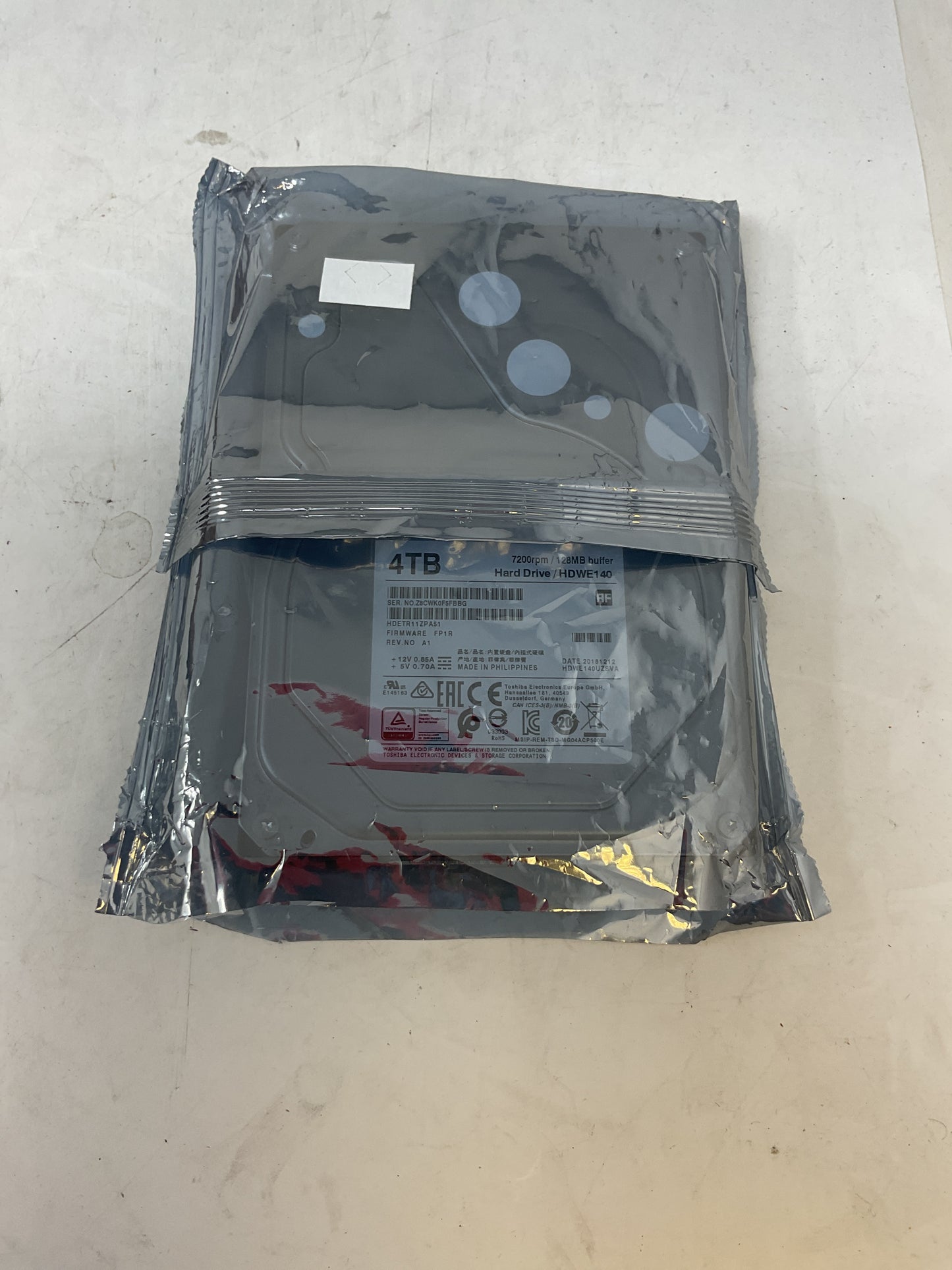 TOSHIBA PERFORMANCE X 300 HARD DRIVE HDD 4TB SATA HDWE140 - PREOWNED
