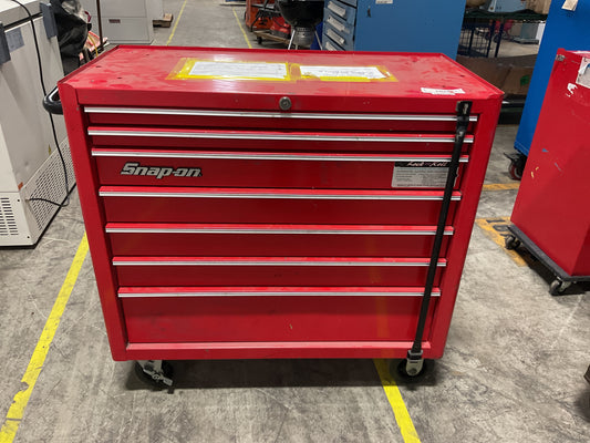 SNAP-ON WHEELED STORAGE CABINET TOOL BOX 7-DRAWER 40 X 20 X 39 STEEL BLUE USED #2