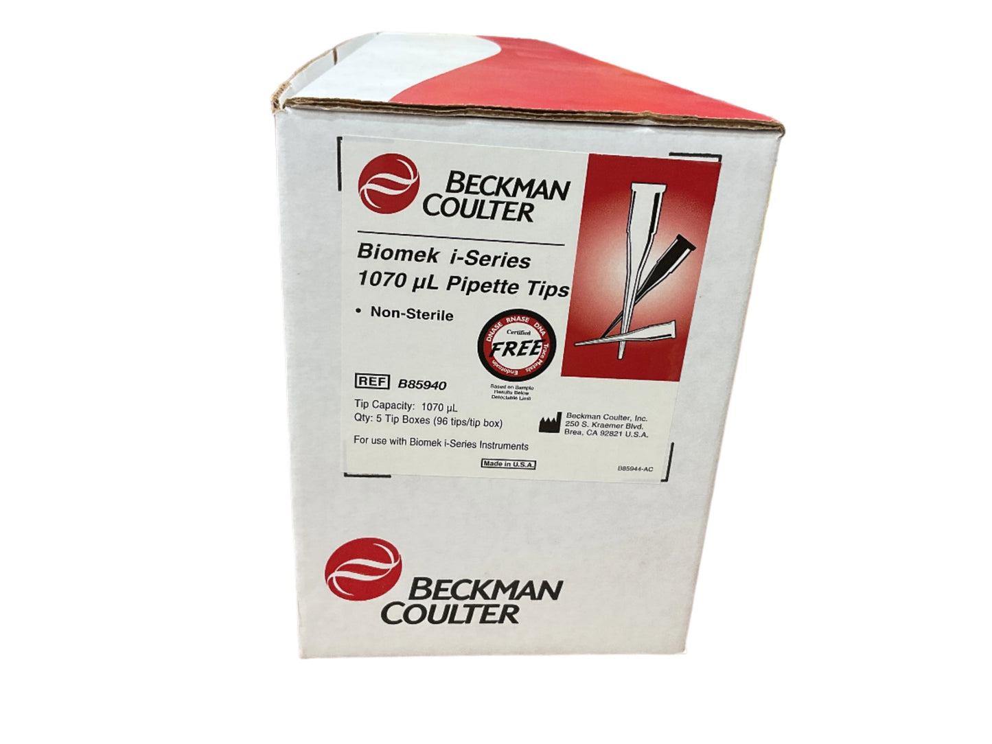 BECKMAN COULTER BIOMEK I-SERIES PIPETTE TIPS 1070ul B85940 -NEW