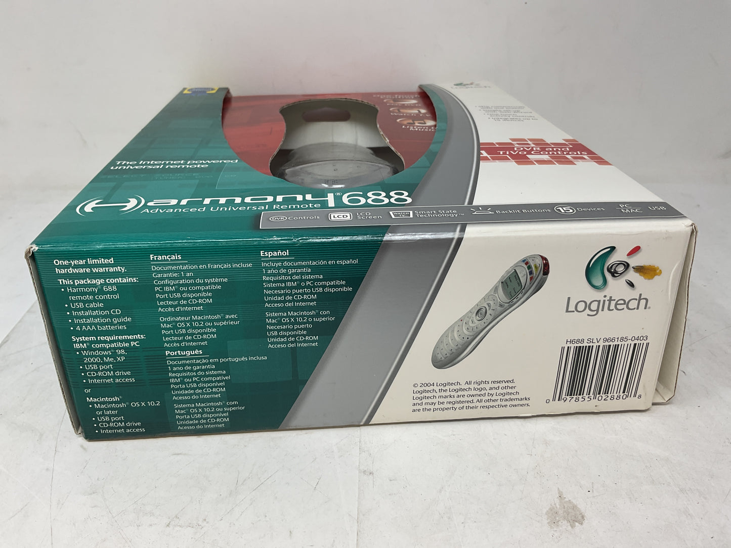LOGITECH HARMONY 688 INTERNET POWERED ADVANCED UNIVERSAL REMOTE - NOS