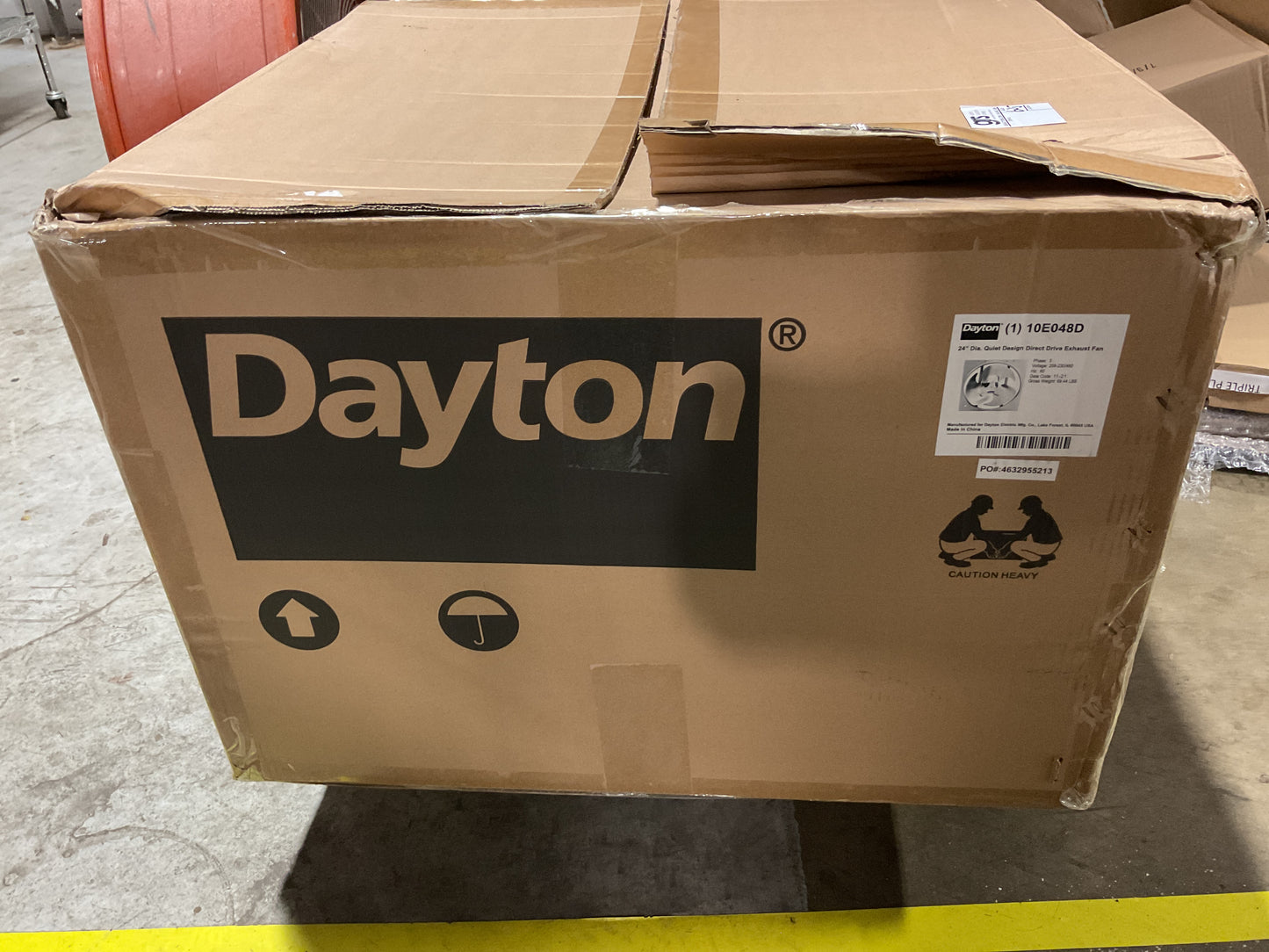 DAYTON 24” DIRECT DRIVE EXHAUST FAN 3PH 10E048D -NEW