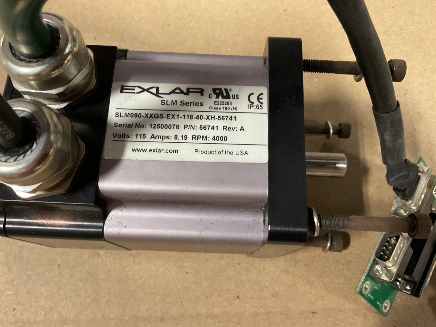 EXLAR SLM SERIES BRUSHLESS SERVO MOTOR SLM090-XXGS-EX1-118-40-XH-56741 - NOS