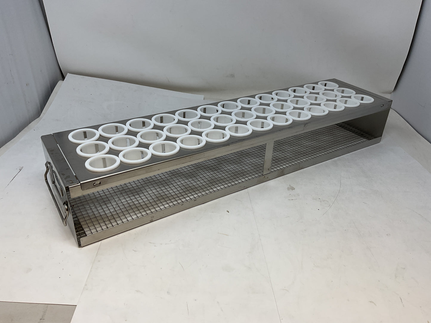 STAINLESS STEEL FREEZER RACKS FOR LABORATORY CRYOSTORAGE 22x3.5x5 -PREOWNED