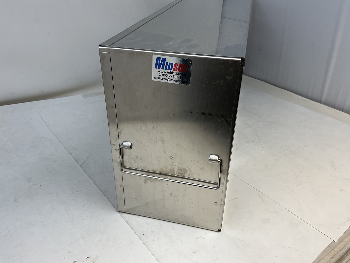 MIDSCI STAINLESS STEEL FREEZER INVENTORY RACKSOLID 16 BAY - PREOWNED