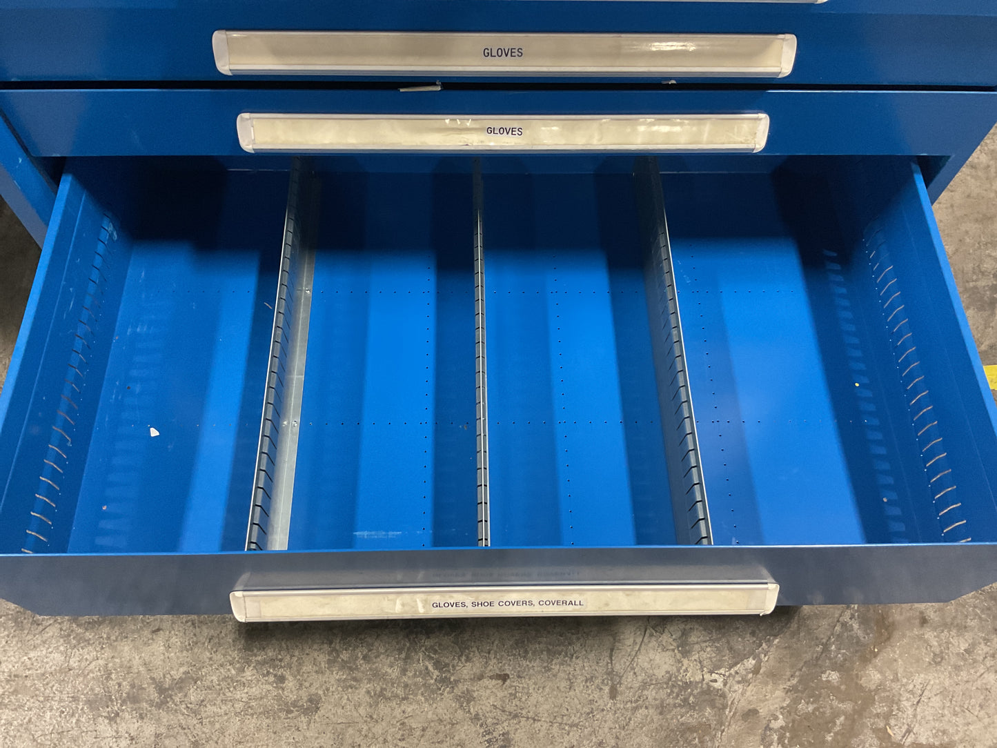VIDMAR WHEELED STORAGE CABINET TOOL BOX 9-DRAWER 45 X 28 X 50 STEEL BLUE USED 60