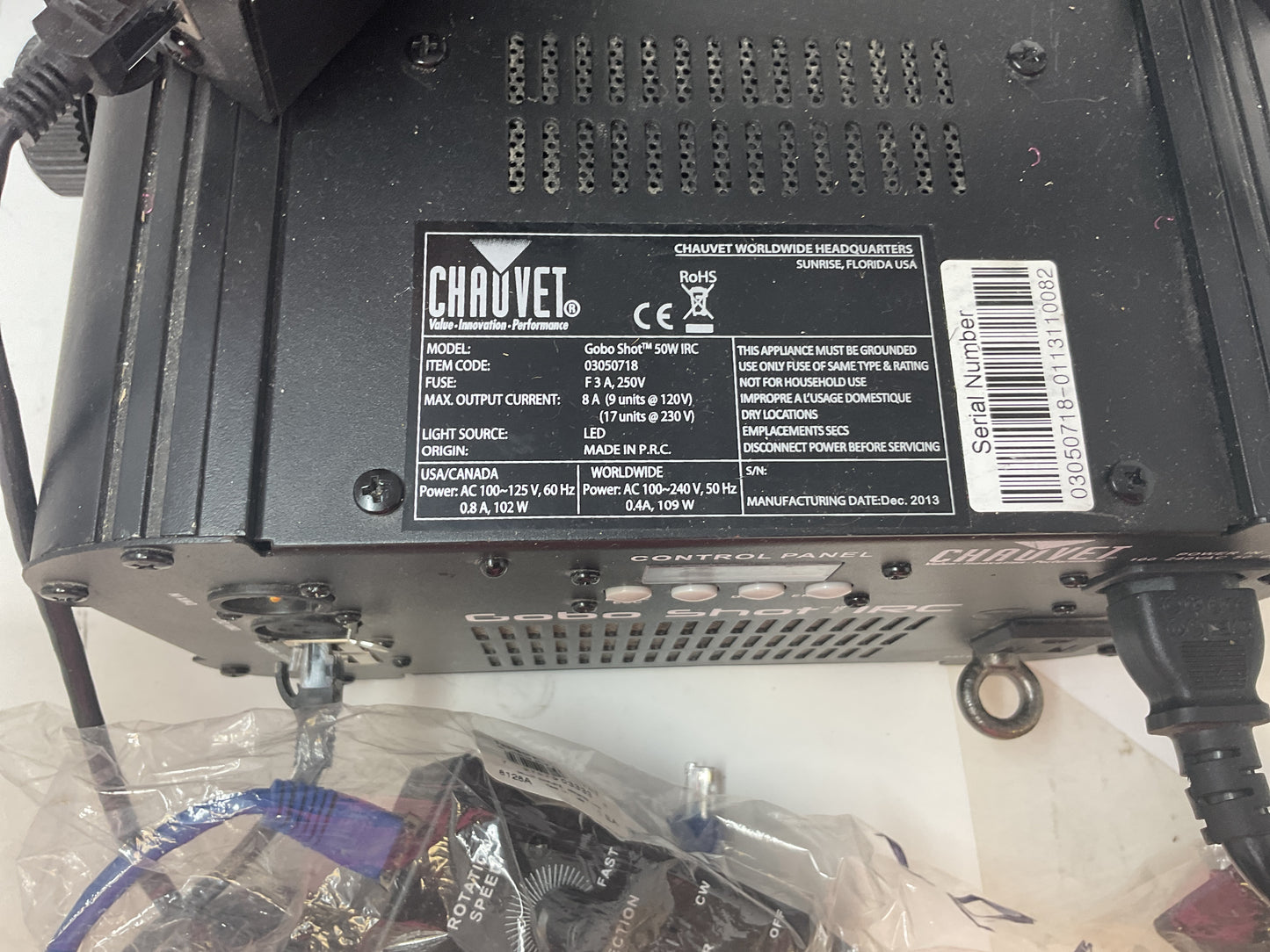 CHAUVET DJ GOBO PROJECTOR SHOT 50W IRC STAGE LIGHTING GOBO FIXTURE LIGHT - PREOWNED