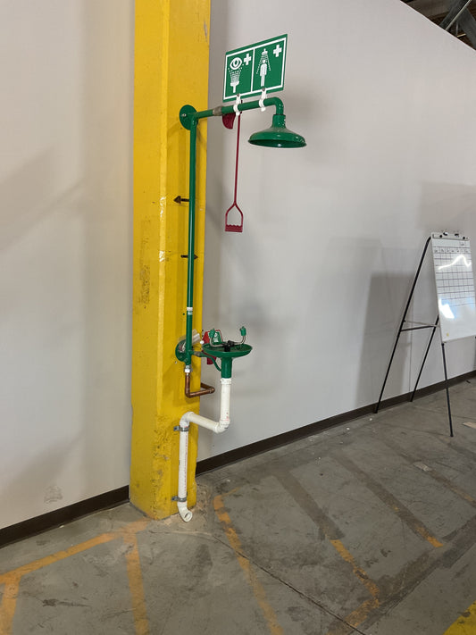 HUGHES SAFETY SHOWER W/ EYEWASH STATION  - NEW