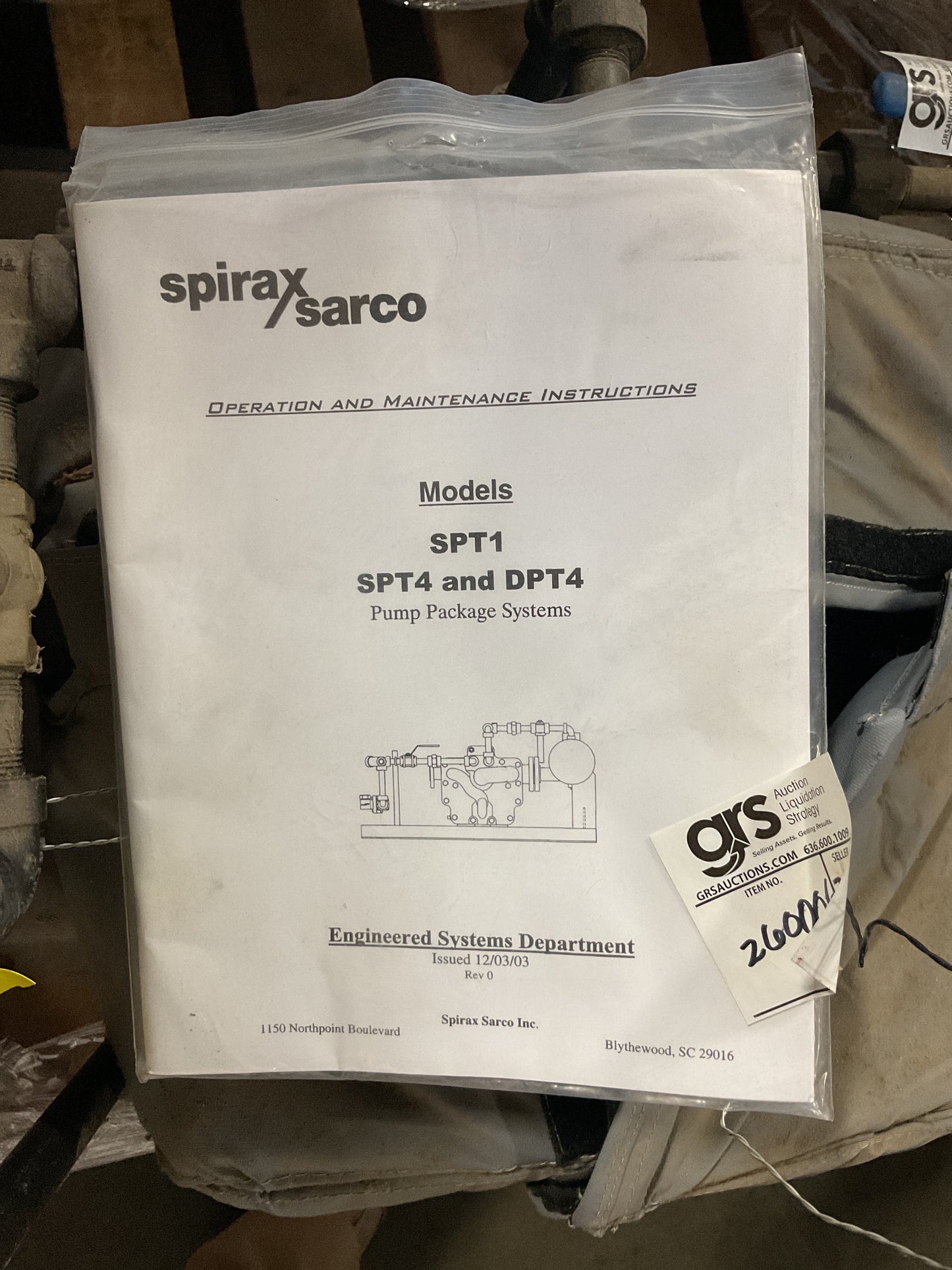 SPIREX SARCO SIMPLE PUMP SYSTEM ES000301 SPT4 - USED SURPLUS