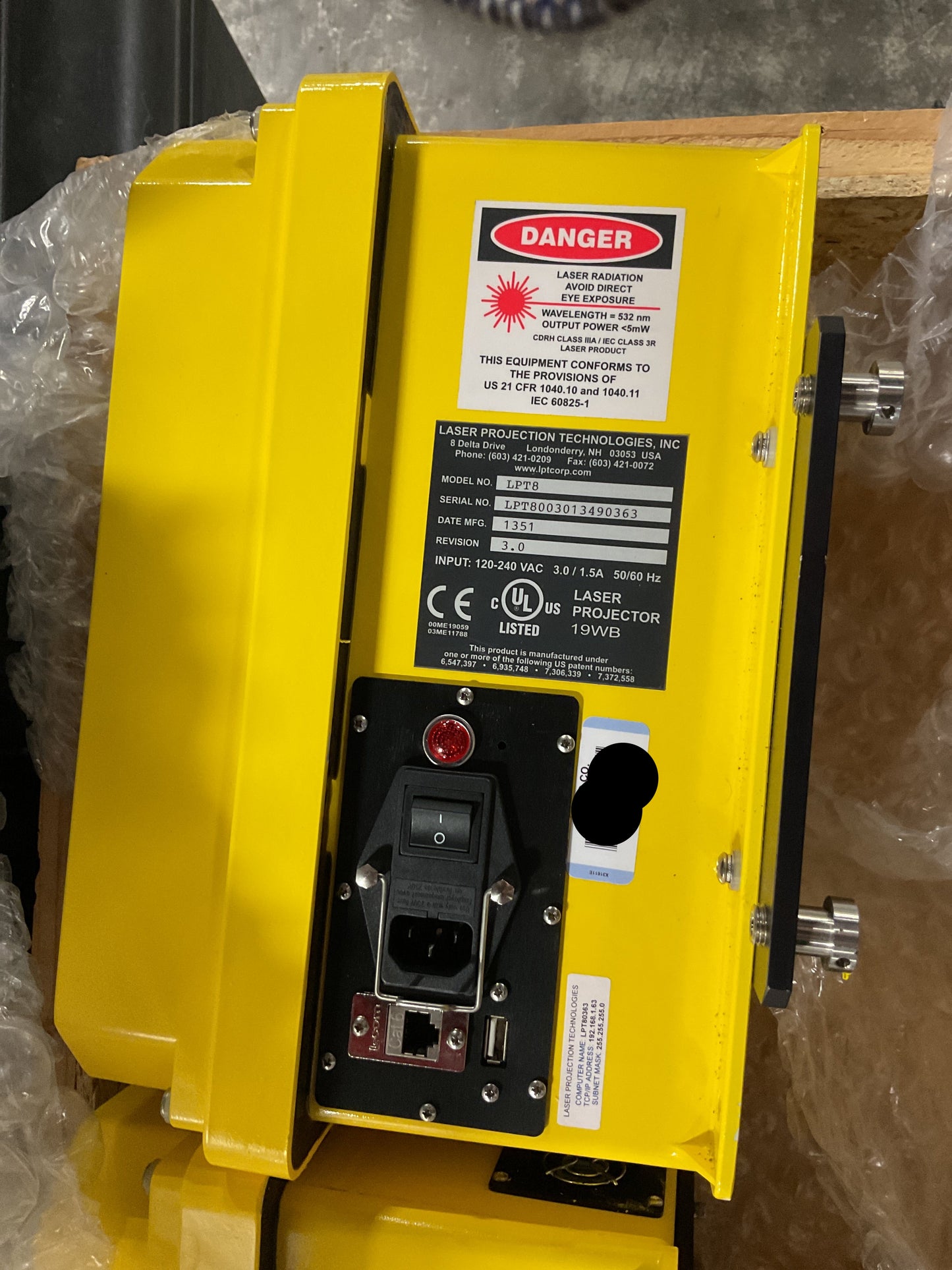 LASER PROJECTION TECHNOLOGIES 3D LASER PROJECTOR LPT8 - PREOWNED