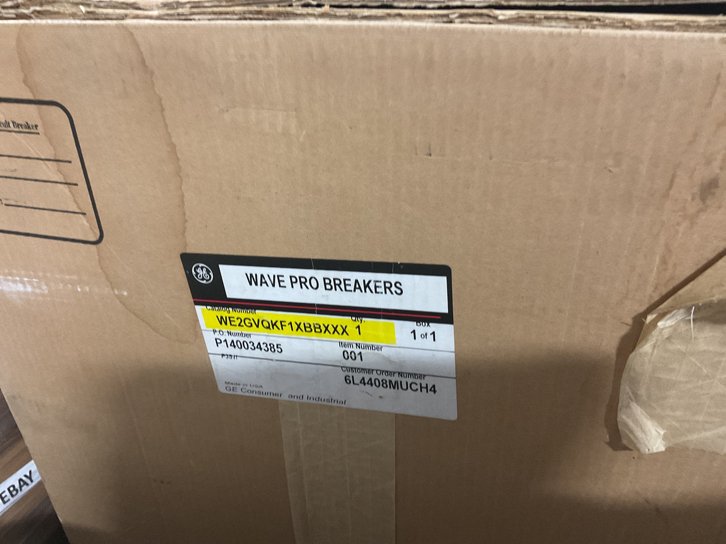 GE WAVE PRO BREAKER 1600A WPH-16 WE2GVQKF1XBBXX - NOS
