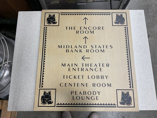 ANTIQUE LARGE PEABODY LOUNGE ST. LOUIS BRASS PLATE PLAQUE SIGNS (9) - PREOWNED