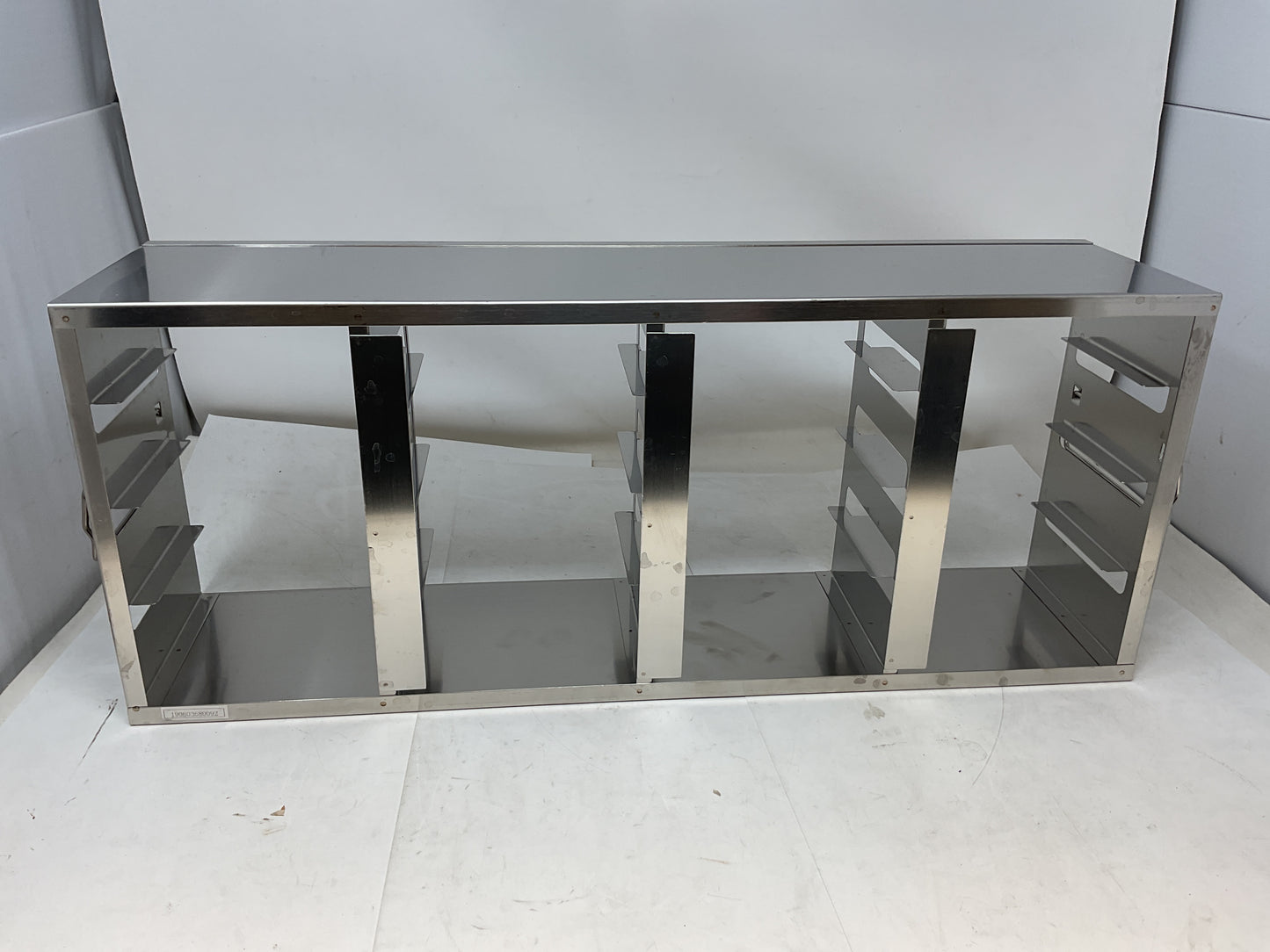 STAINLESS STEEL FREEZER RACKS FOR LABORATORY CRYOSTORAGE 22x9x5.5 -PREOWNED