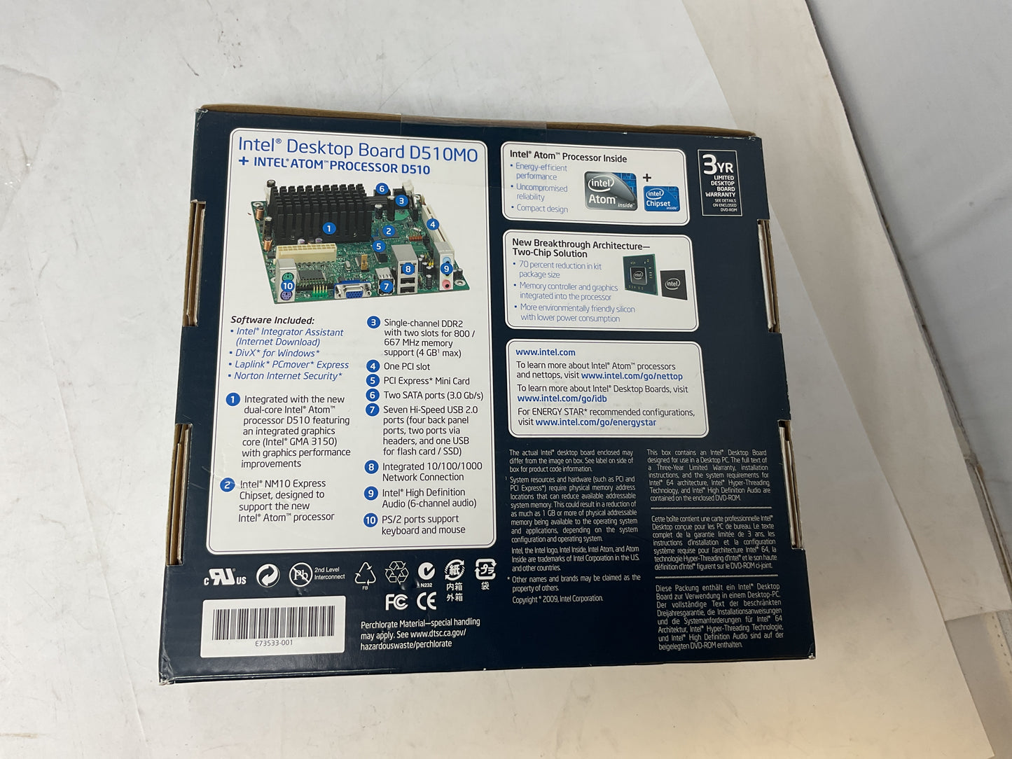 INTEL ATOM DESKTOP BOARD + PROCESSOR D510MO - NOS