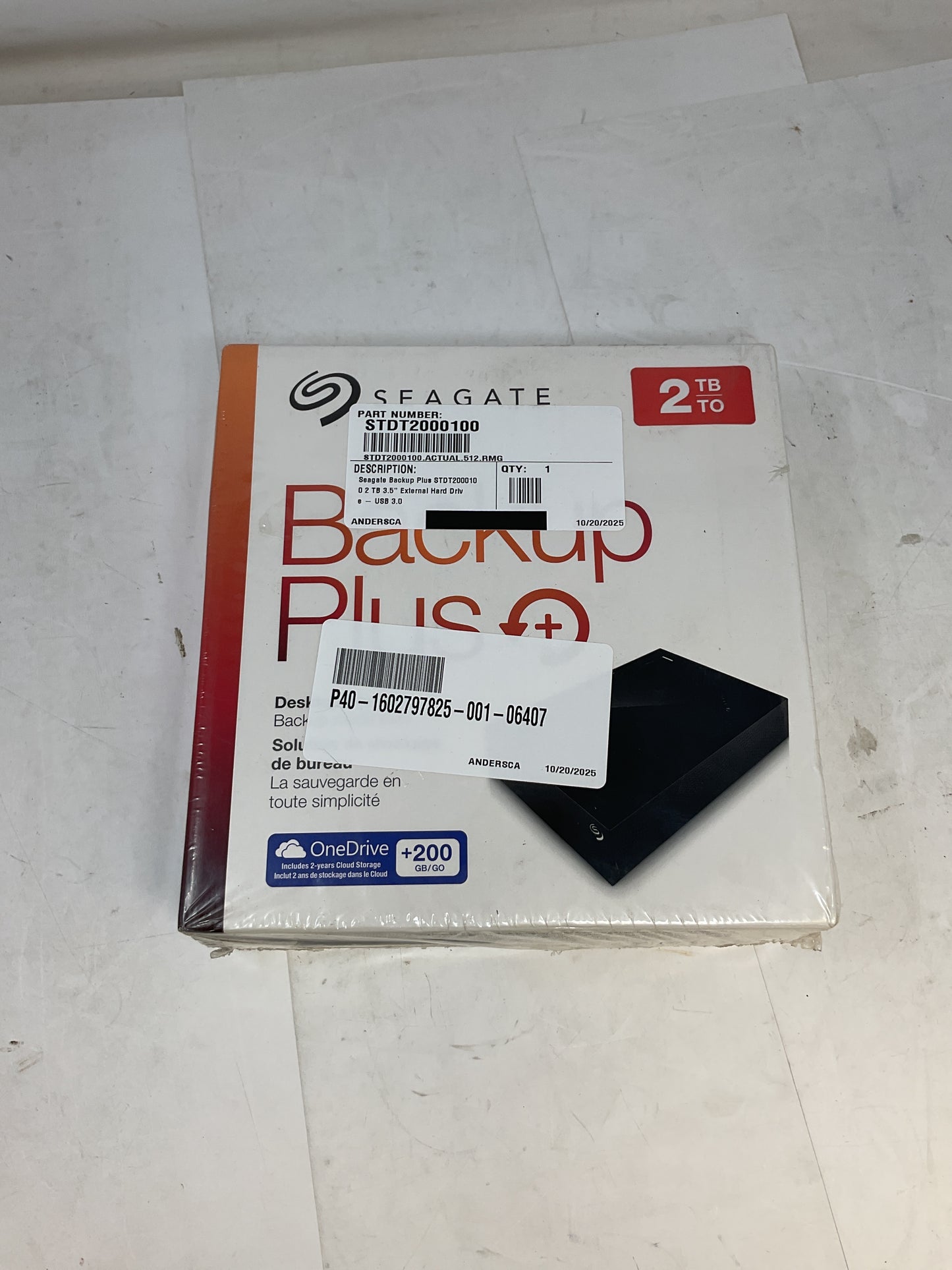 SEAGATE BACKUP PLUS 2TB DESKTOP STORAGE  STDT2000100 - NEW