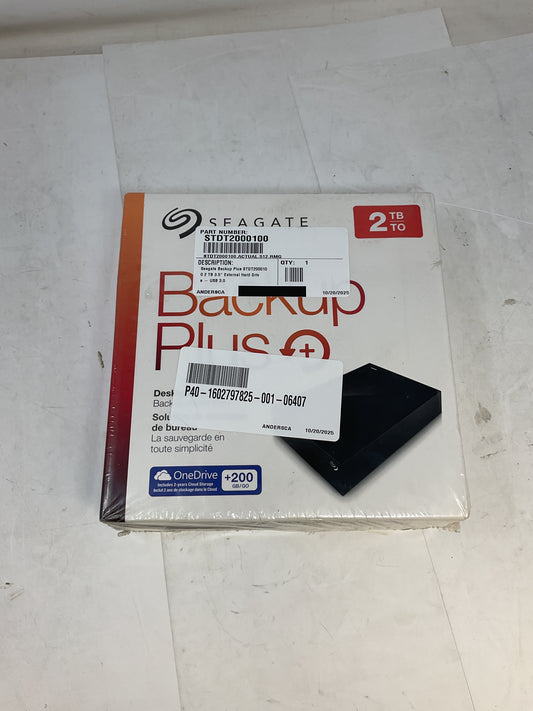 SEAGATE BACKUP PLUS 2TB DESKTOP STORAGE  STDT2000100 - NEW