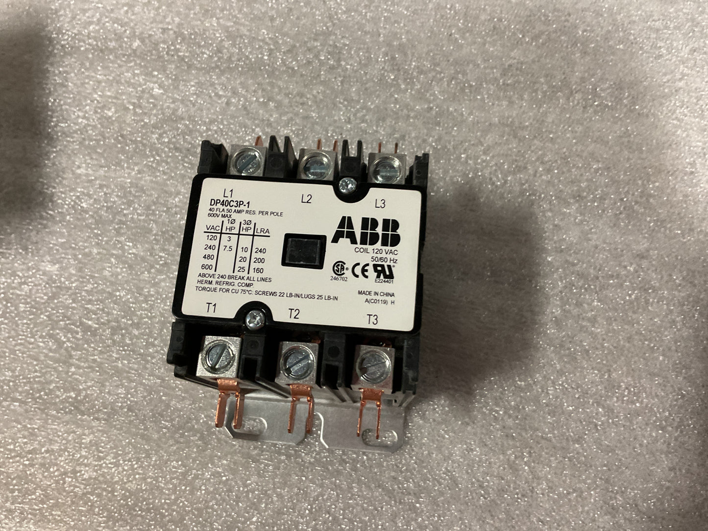ABB DEFINITE PURPOSE CONTACTOR  3 POLE - NOS